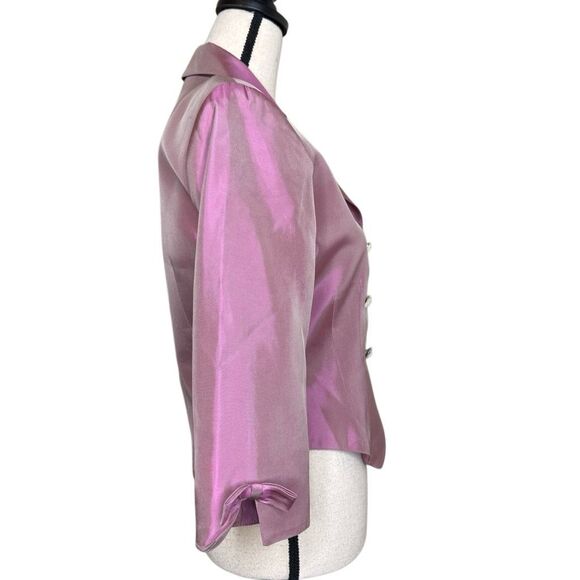 JS Collections Evening Jacket in Iridescent Mauve Sz 4 Vintage, Y2K - Picture 4 of 14